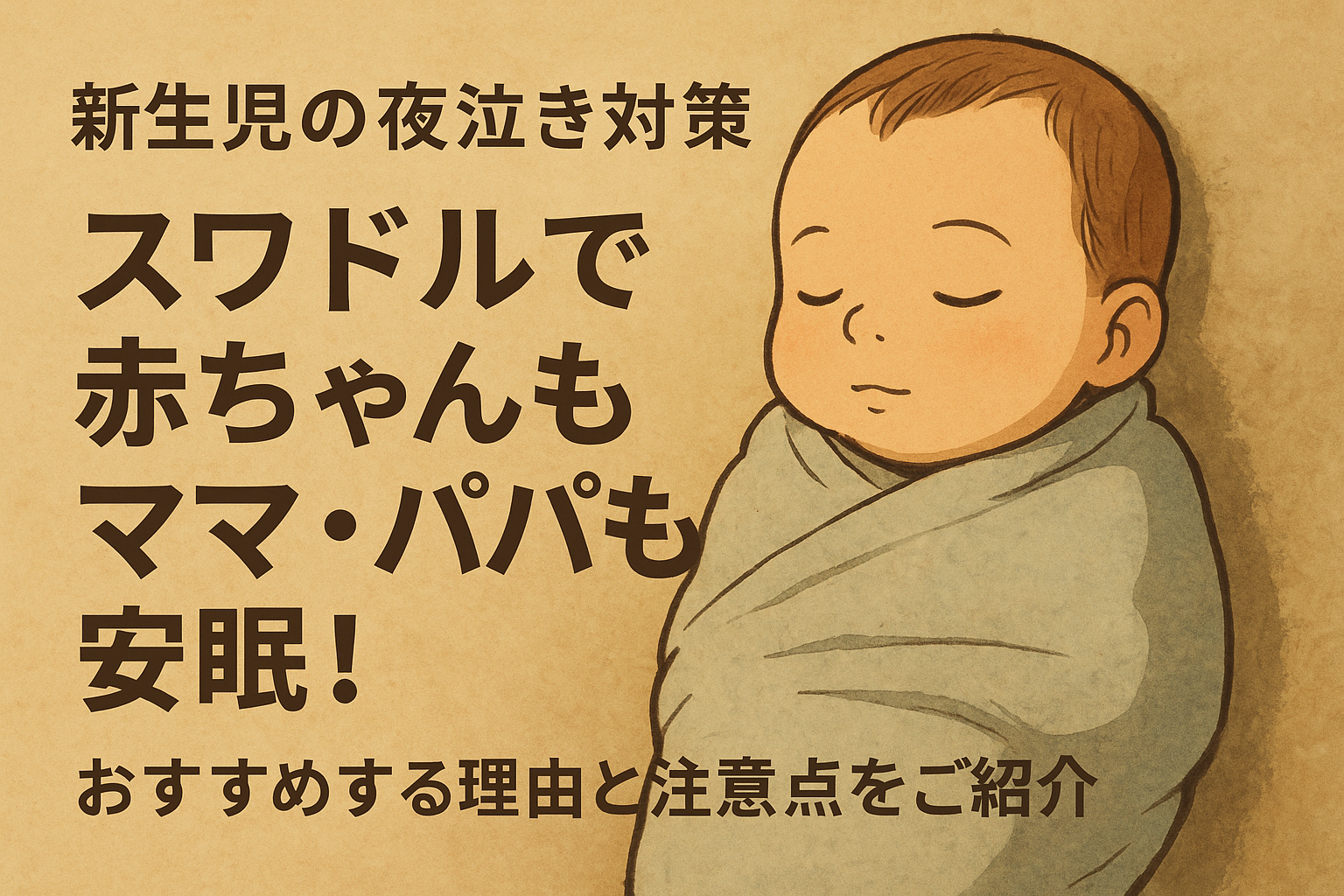 【新生児の夜泣き対策】スワドルで赤ちゃんもママ・パパも安眠！おすすめする理由と注意点をご紹介
